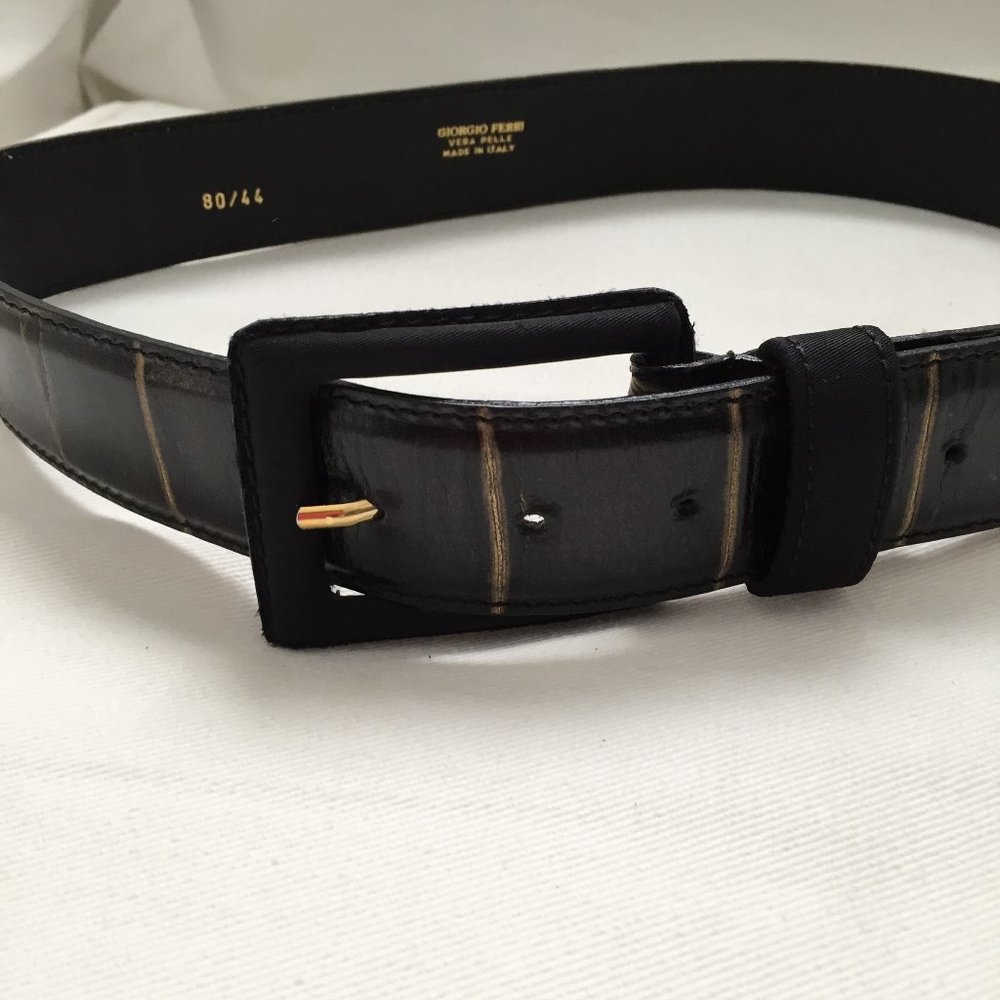Vera Pelle real Italian brown leather belt size xl (44)